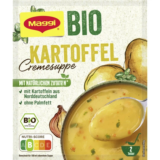 Maggi Bio Kartoffel Cremesuppe Ergibt 500ML 1 Maggi Bio Kartoffel Cremesuppe Ergibt 500ML