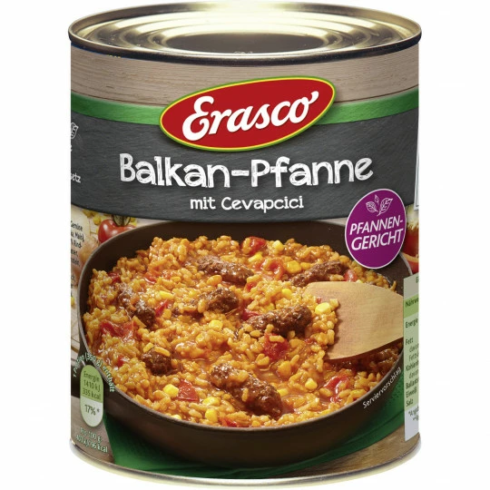 Erasco Balkan-Pfanne Mit Cevapcici 800G 1 Erasco Balkan-Pfanne Mit Cevapcici 800G