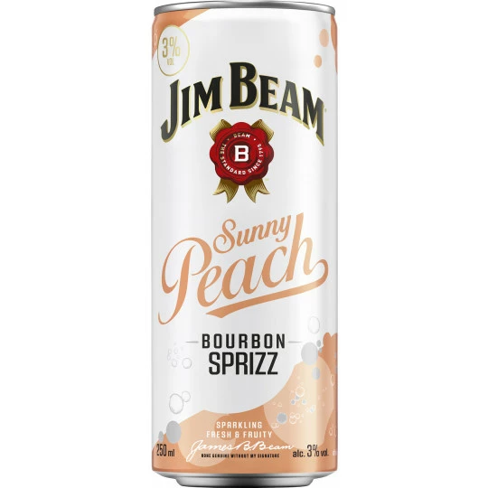 Jim Beam Sunny Peach Bourbon Sprizz 0,25L 1 Jim Beam Sunny Peach Bourbon Sprizz 0,25L