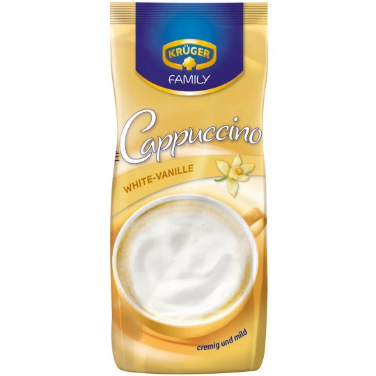 Krüger Family Cappuccino White-Vanille Im Nachfüllbeutel 500G 1 Krüger Family Cappuccino White-Vanille Im Nachfüllbeutel 500G