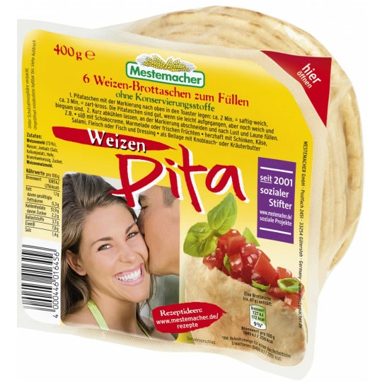 Mestemacher Pita Brottaschen Weizen 400G 1 Mestemacher Pita Brottaschen Weizen 400G